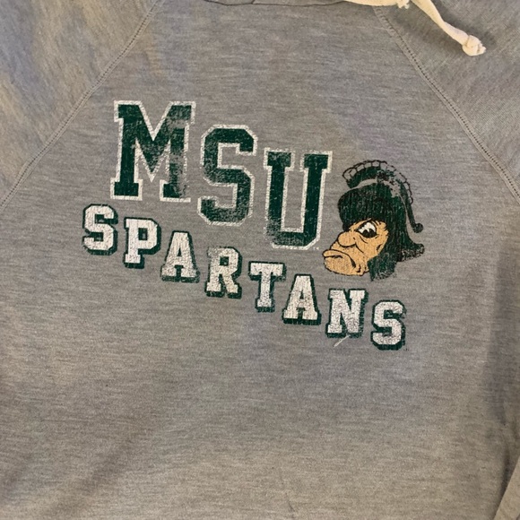 MSU Spartans Gray Crop Hoodie - Picture 2 of 4